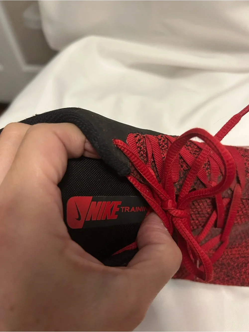 Nike Men's Red and Black Lightweight Training Sneakers